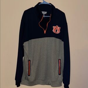 E5 Auburn Blue and Gray Zip Up Sweater Dri Fit